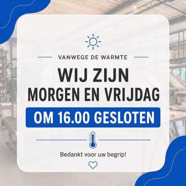 Tegelwinkel sluit eerder vanwege de warmte