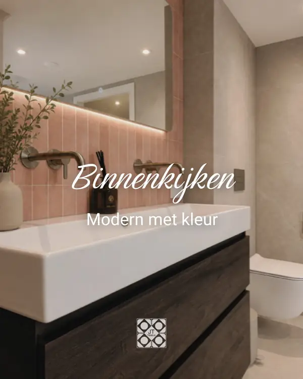 Oudroze Tegels voor een Warm Moderne Badkamer