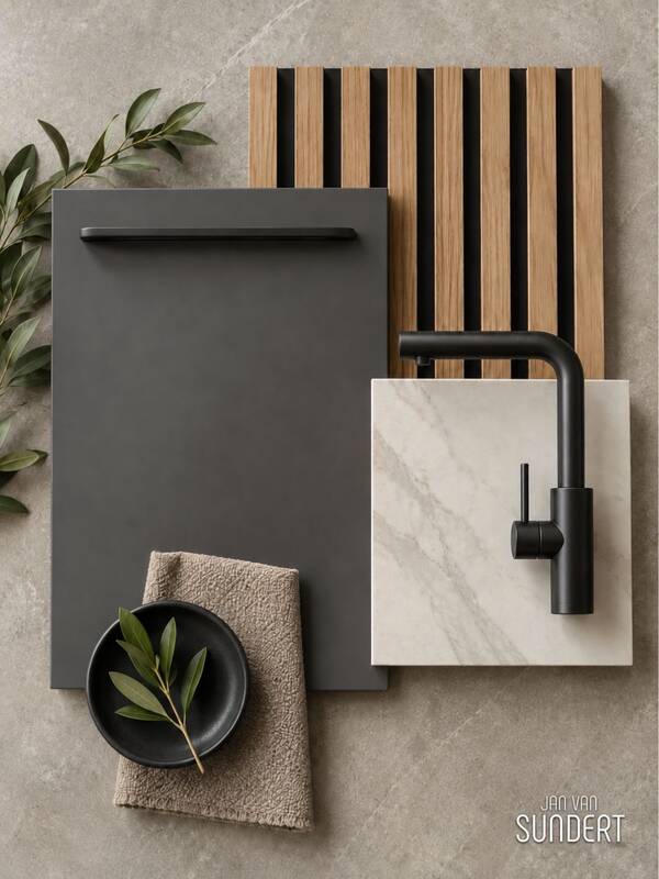 Keukeninspiratie: Donkergrijs en Hout